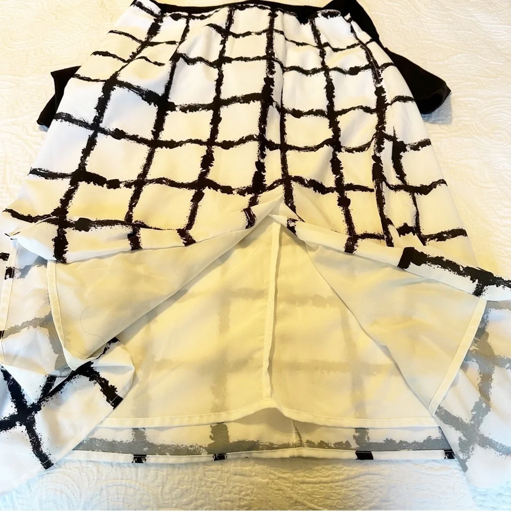 Eshakti Zapelle Fit and Flare Mock Neck Black and White Dress - Large (14) - Picture 11 of 15